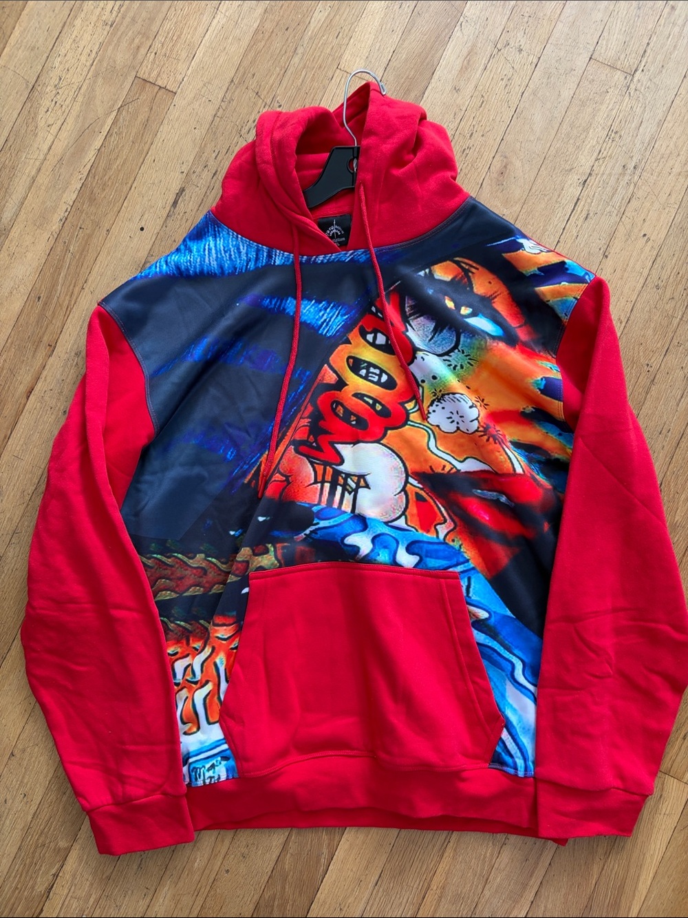 Red Graphic Pullover Hoodie - Men's Sweatshirt